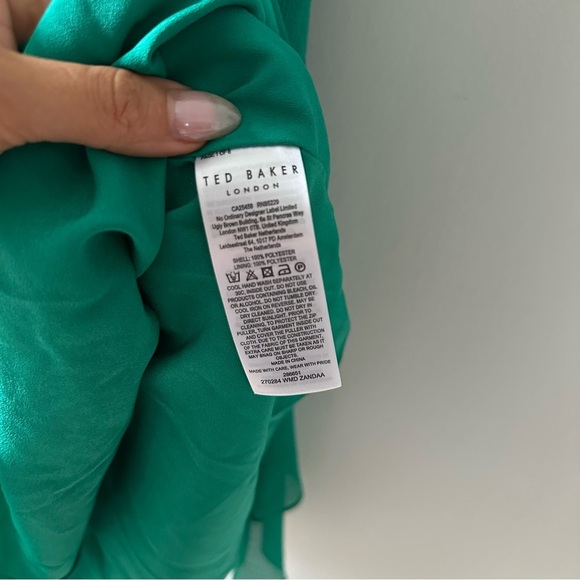 Ted Baker Zandaa Asymmetrical Tiered Mini Dress in Green - Picture 7 of 7